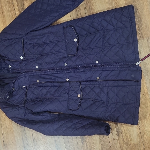 TOMMY HILFIGER Navy Blue Lightweight Quilted Hooded Puffer Jacket-Flawed - Picture 4 of 16